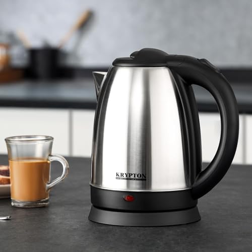KRYPTON Electric Kettle | 1.8L Cordless Stainless Steel Jug Kettle with LED Indicator for Hot Water Tea Coffee | Boil Dry Protection Auto Shut Off Water Gauge | Swivel Base with Auto Lid Open | 1500W - Image 2