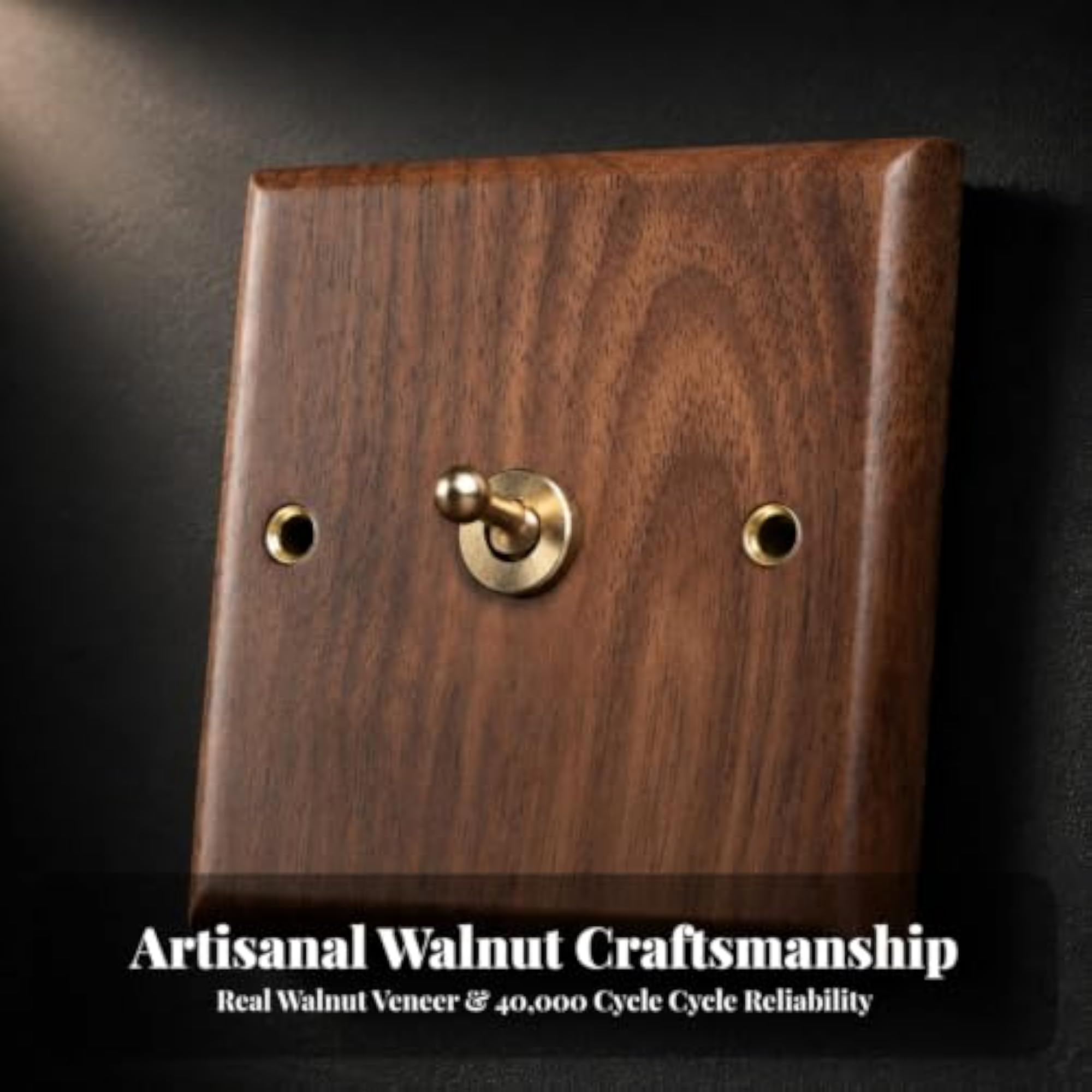Rounded Edges Recessed Wooden Switch Plate
