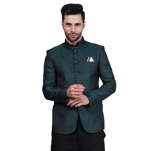 WINTAGE Poly Viscose (by Raymond's Ethnic) Green Bandhgala