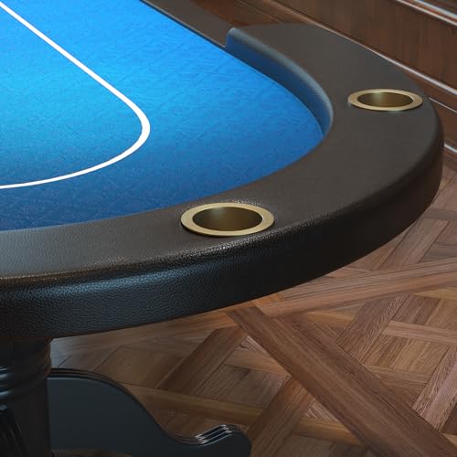 Mesa Ovalada de Poker 96" para 10 Jugadores Azul miniatura 5
