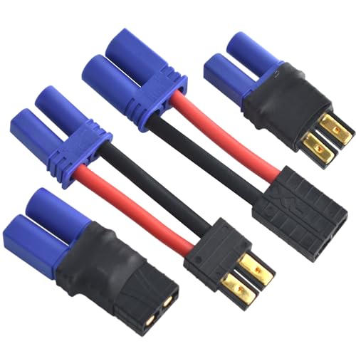 Hobbypark Connecteur adaptateur de batterie RC pour trxxas TRX vers HXT 4 mm fiches bananes pour Slash/Rustler/Stampede/Bandit/E Revo RC voiture
