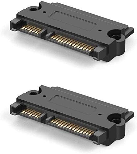 Usecl 2 Pack Sata 22 Pin (7+15) Male To Sata 22 Pin(7+15) Female Adapter For 2.5 Inch Hard Drive Port, Black #TOP28