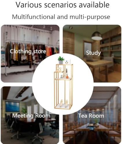 Modern Metal Display Stand - Steel Frame Riser Shelf for Retail Stores, Boutique Showcases, and Home Décor - Versatile Storage Solution for Enhanced Visibility