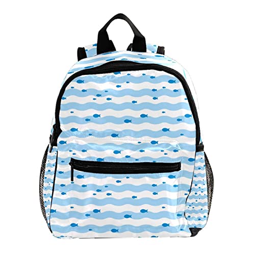 Sac à dos pour garçons au motif feuilles bleues idéal pour les sorties scolaires et le parc