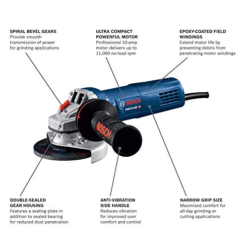Bosch Gws10-45E 4-1/2 In. Ergonomic Angle Grinder,Black #TOP1