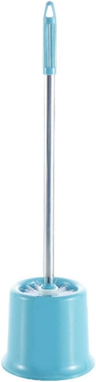 INPETS Toilet Cleaning Brush Bathroom Long Handle Stainless Steel with Antique Stand Base (Color : Blue Round)