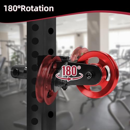 Topfinder Gym Pulley Wheel for Power Cage, Rack Mounted Swivel Pulley Block Cable Pulley System Home Gym Attachments - Image 5
