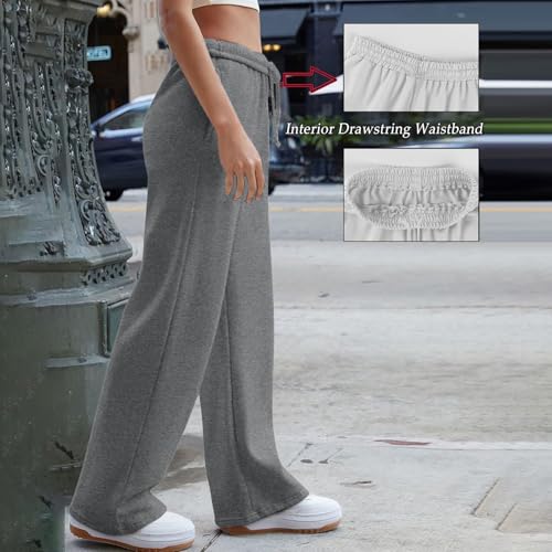 Womens Sweatpants Fall Baggy High Waisted Straight Leg Lounge Pants Casual Solid Drawstring Athletic Joggers 20254