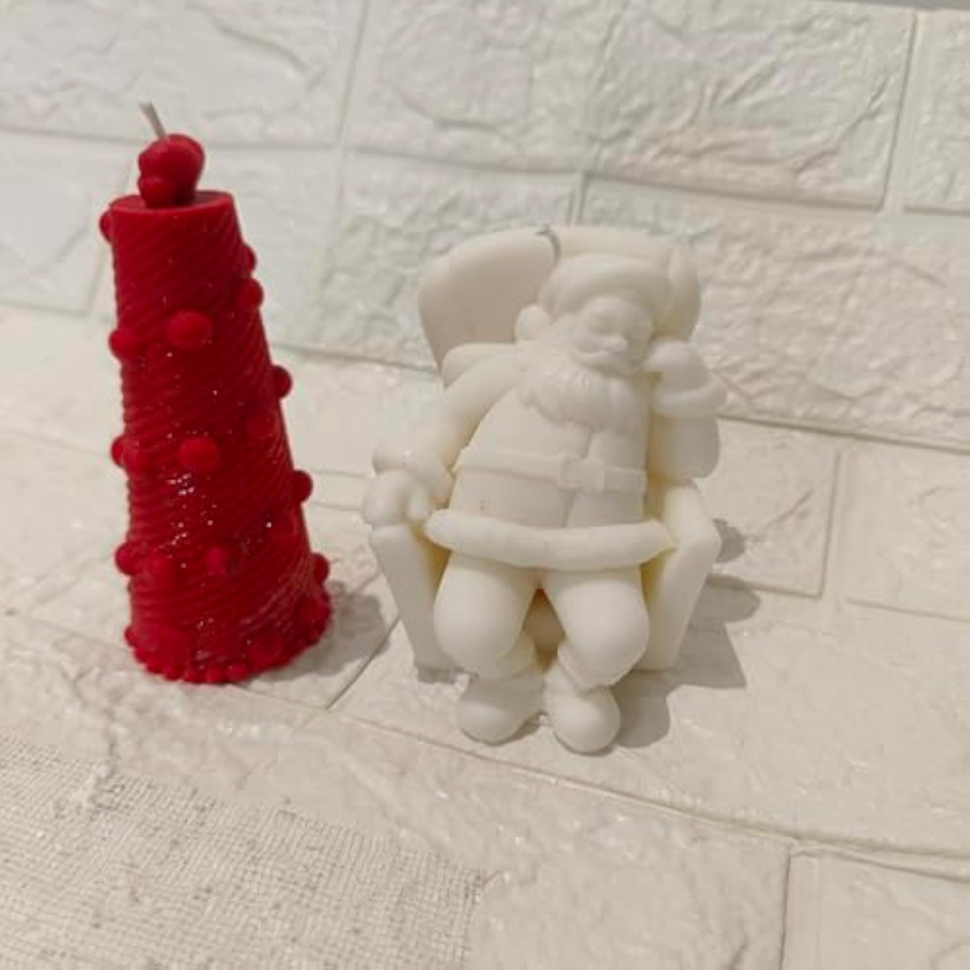 Santa Lighthouse Pole Christmas Candle Combo