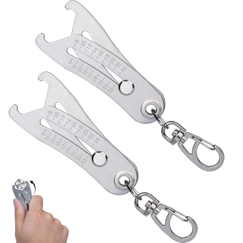 2PCS Bolt Size Finder - Portable Precise Thread Size Checker Keychain, Nut & Bolt Head Size Finder Tool for Fast and Precises Measurement