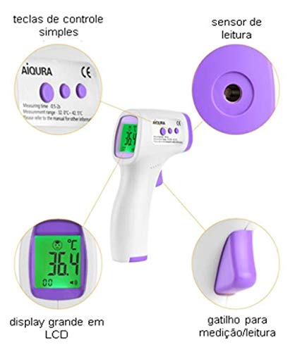 Termometro Digital Infravermelho De Testa Ad801 Aiqura