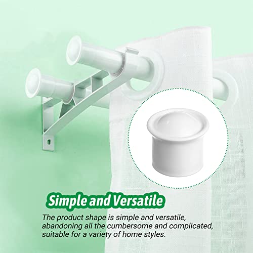 Yinpecly White Plastic Closet Rod End Cap Curtain Rod Sealing Plug Cap For 1.1 Inch Dia Rod Small Curtain Rod Finials Simple Style Rod End Protector Decorative For Home Office 2 Pcs #TOP2