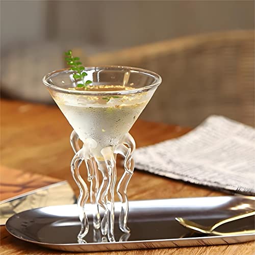Useekril Octopus Martini Glass Set Of 2 Creative Cocktail Drinkware Bar Goblet Tools Transparent #TOP5