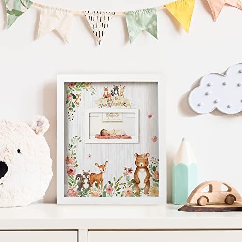 Image of Kate Aspen Pink Woodland Baby Shower Decorations Guest Book Alternative with Wooden Teddy Bear Inserts, Woodland Nursery Decor