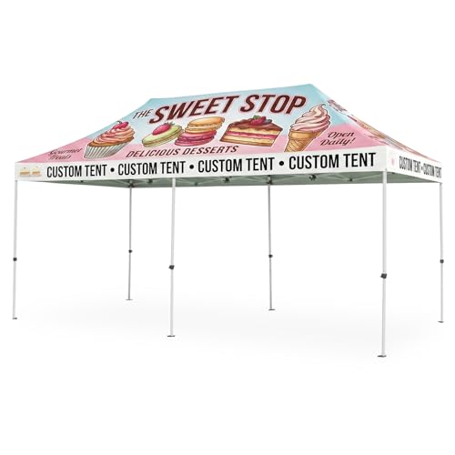 Crown Shades Custom Canopy Tent 10x20 with Logo, Customized...
