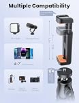 Phone Tripod, Portable and Flexible Phone Stand for Video Recording with Wireless Remote, 360° Rotating Tabletop & Travel Tripods for iPhone, Smartphones, Camera
