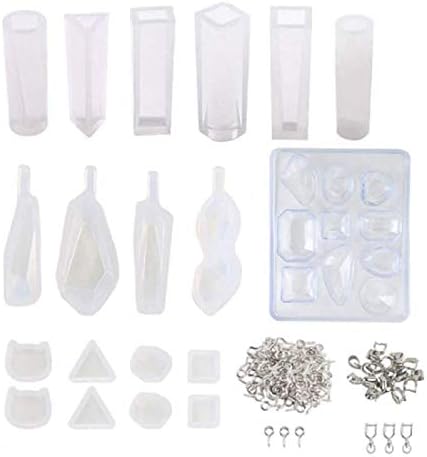 129pcs Jewelry Resin Casting Molds Silicone Trays Set for Earrings Gems Pendant Keychain Craft DIY Making
