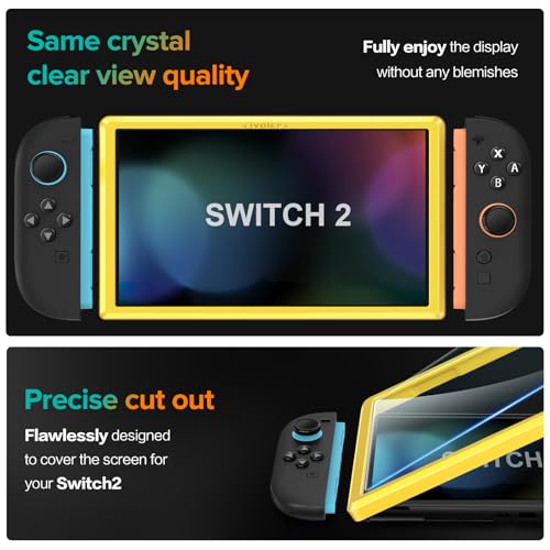 Image of ivoler Pack of 4 Tempered Glass Compatible with Nintendo Switch 2 Model 2025, with Free Installation Kit, Screen Protector - 9H Glass - Scratch-Resistant - Bubble-Free