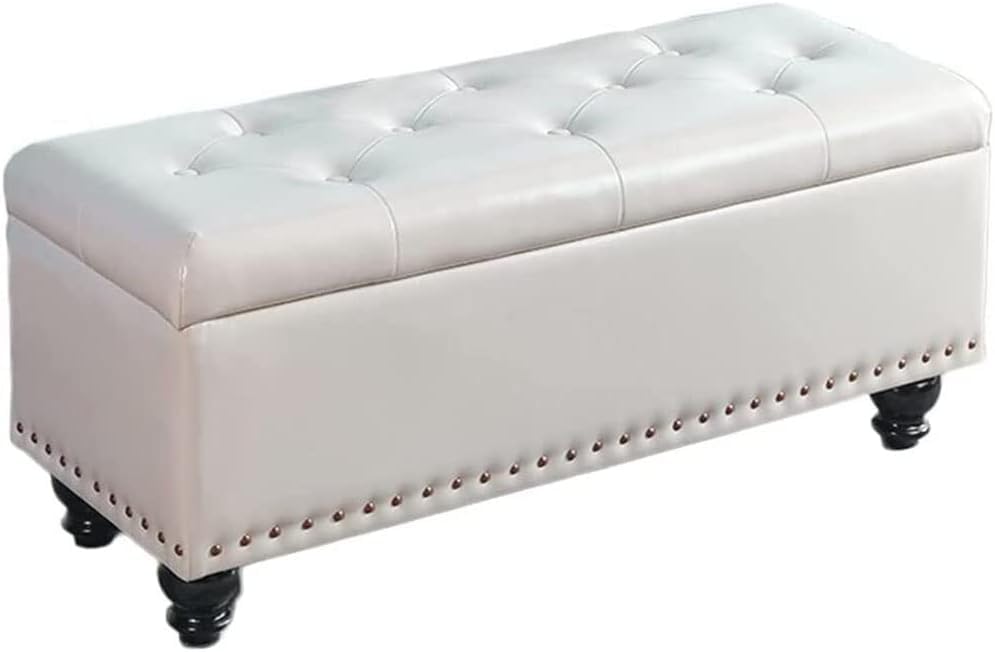 Repose-pieds en cuir synthétique avec rivets décoratifs haut de gamme
