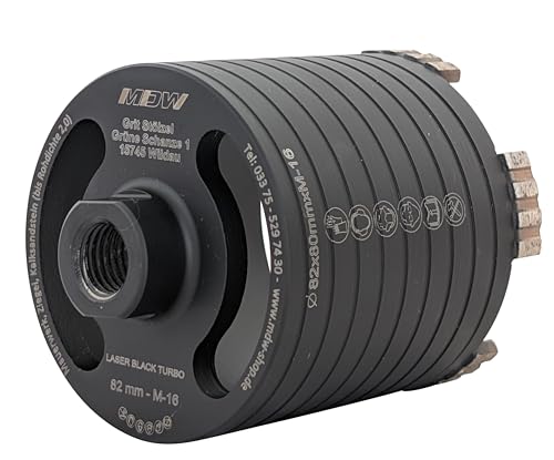 Diamant Dosensenker Ø 82 mm Laser Black Turbo inkl. Staubabsaugung mit verschiedenen Aufnahmen