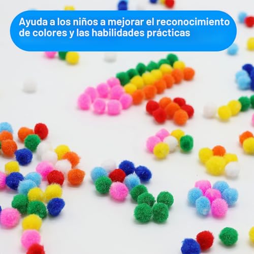 Miniatura 4 de 500 Pompones Multicolor 10 Mm, Mini Bolas De Fieltro Esponjosas, Manualidades Creativas Para Decoración De Fiestas, Guirnaldas Y Borlas