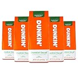 Dunkin Donuts Coffee Decaf 16 OZ Bag, Pack of 5