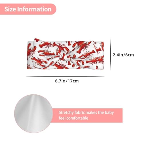 Red Lobster Print Baby Girl Bows Headbands Baby Girls Newborn Headbands Infant Toddlers 0-6 Months3