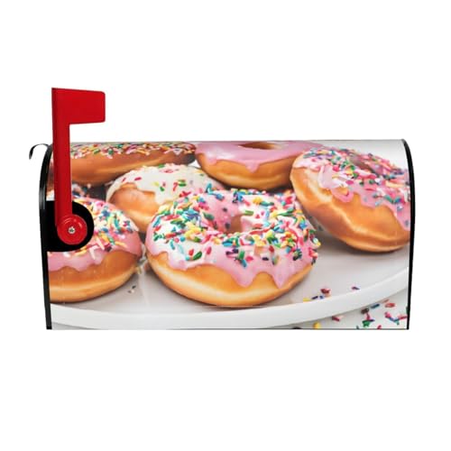 Christmas Donuts Print Mailbox Cover Durable Oxford Cloth for American Standard & Large Size Mailboxes