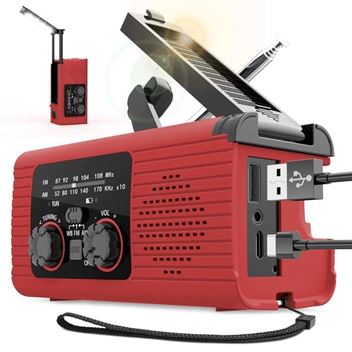 Radio solaire à manivelle pour camping, randonnée et pannes de courant