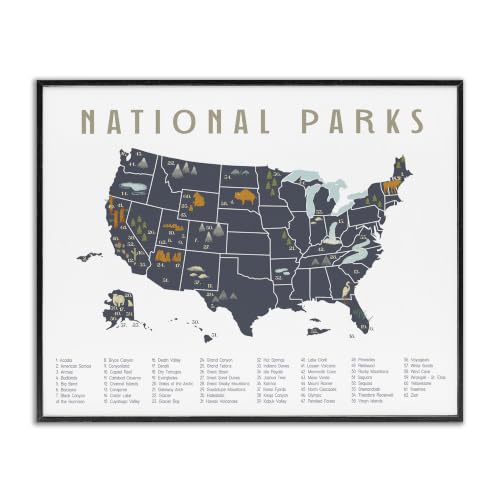 'National Parks United States Adventure Map'| Framed Giclee Art