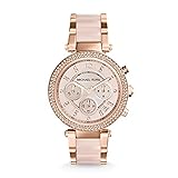 michael kors sonnenbrille original erkennen Roségoldenes Edelstahlarmband glänzend mit rosé Azetatelementen in der Mitte - Faltschließe