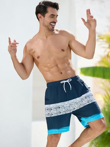 SILKWORLD Quick Dry Mens Swim Trunks with Compression Liner 7" Mens Bathing Suits with Zip Pockets3