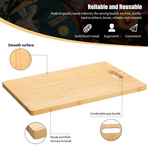 6 Pcs Thicken Cutting Board Bamboo Bulk Wood Chopping Board Serving Board Charcuterie Boards For Laser Engraving Mother' Day Wedding Housewarming Gift (Handle, 15 X 11 X 0.6 In) #TOP2