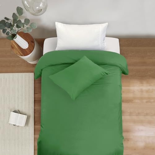 Image of Mejoroom Green Twin Duvet Cover - Soft and Breathable Twin Bedding Sets with Zipper Closure, 2Pieces, 1 Duvet Cover (68x90) and 1 Pillow case(20x26)