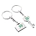 LUOEM ensemble de 2 Pcs Trèfle porte-bonheur Trèfle à quatre feuilles Fortune Trousseau Shamrock Porte-clés Charm Charmant St.Patrick Day