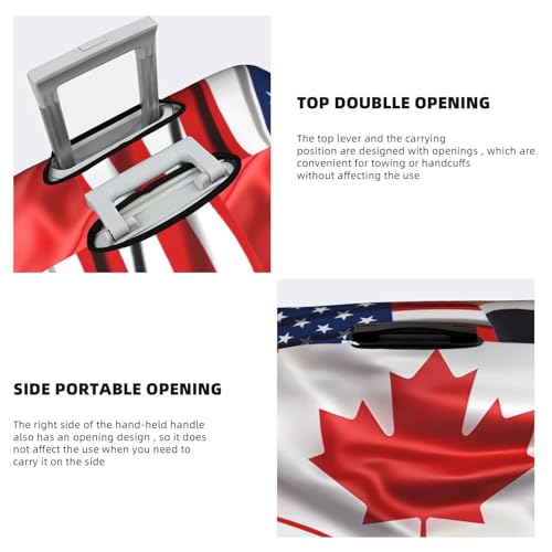 Travel Luggage Cover America Flag And Canadian Flag Fashion Washable Baggage Suitcase Protector Fit For Luggage Small4
