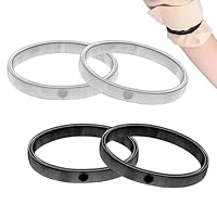 Sibba 4 Stück Ärmelhalter, Armband Halter Rutschfeste Hemdhalter, Elastisch Sleeve Holders für Damen Herren Fixiert Ärmel, Stilvoll und Praktisch, Schwarz Silber