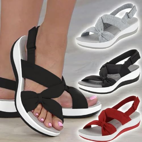 CXHJCQ Sandals Women Sandals Closed Toe Sandals Women Platform Wedges Sandals Women Sandals Plus Size-Black-36