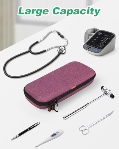 Image of Hard Stethoscope Case for 3M Littmann Classic III /Cardiology IV /MDF Acoustica Stethoscopes - Shockproof Stethoscope Bag Travel Carrying Case for Medical, Doctor, Nurse Accessories - Grape-Purple