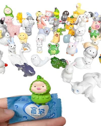 JUKOTA 12pcs Mini Caja ciega, Lindas Figuras de Animales, Juguetes aleatorios con Bolsa ciega de Animales, para Figuras de Huevos de Pascua, recompensas en el Aula, Cumpleaños Niños Relleno Piñata
