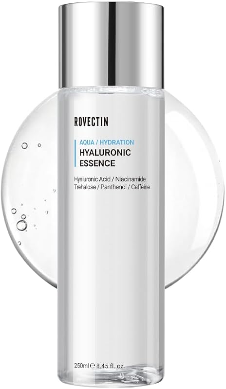 ROVECTIN Essência Aqua Hyaluronic para Pele Sensível com Niacinamida e 7 Tipos de Ácido Hialurônico, 250 mL