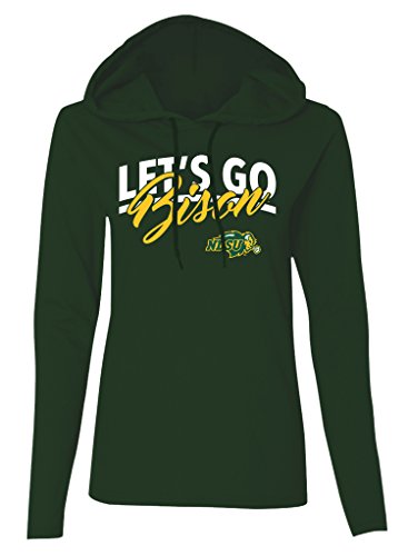 NCAA North Dakota State Women's Long Sleeve Hooded T-Shirt, Forest Green, X-Large
