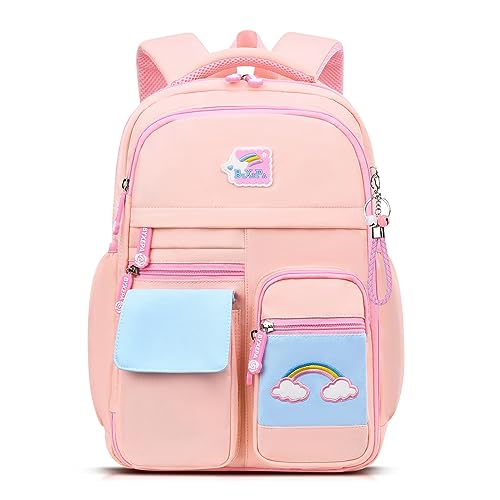 BYXEPA Solid Pink Laptop Backpack for Girls, 16.1