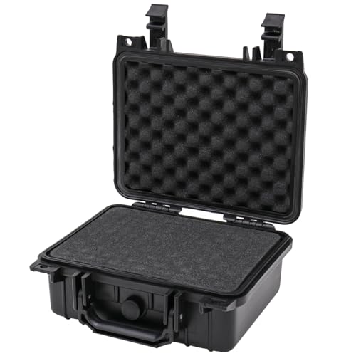 HMF ODK100 Mallette Rigide d’extérieur IP67, étanche à l’Eau et à la poussière, avec Mousse prédécoupée, Valise de Protection Photo/Outils | 27 x 24,5 x 13 cm | Noir