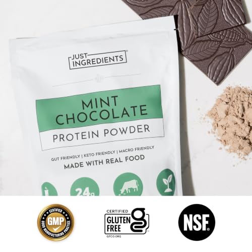 Image of JUST INGREDIENTS Mint Chocolate Protein Powder - Grass-Fed Whey, No Sugar, Casein-Free - 15 Servings