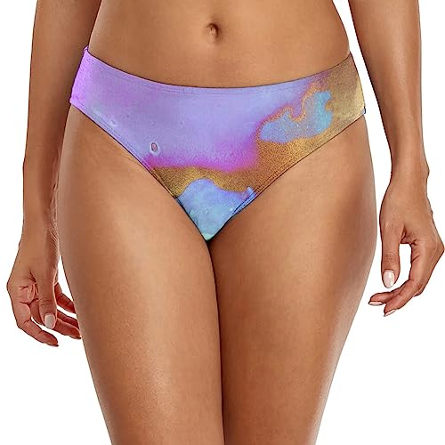 Generisch Bikini para mujer con estampado inferior, cintura alta, sexy, ligero, elástico, triángulo, ropa de playa para vacaciones, bikini para verano, vacaciones, ropa de playa, verde menta, S