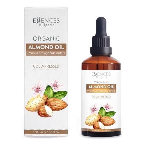 Essences Bulgaria Aceite de Almendras Orgánico 100ml | Aceite 100% Natural Prensado en Frío | Calidad Terapéutica | Granja Familiar | Aceite de Base Para Masaje | Hidratante Natural | Aceite Portador