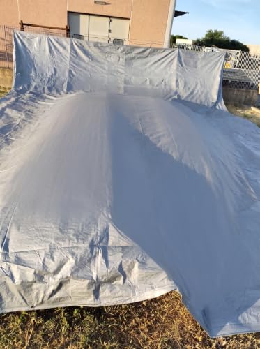 Telo Impermeabile 10x12 m 110 g/m² con Occhielli | Telone Occhiellato Polietilene per Copertura Invernale Piscina, Fieno, Rotoballe, Legna | Copertura Grande da Esterno 120 mq