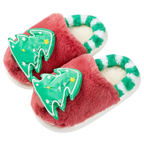 Toddler Baby Boys Girls Warm Cozy Cotton Winter Booties Christmas Tree Non-slip Soft Sole Slippers Crib Shoes