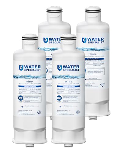 Image of Waterspecialist WS645A Refrigerator Water Filter, Replacement for Samsung DA97-17376B, HAF-QIN /EXP, HAF-QIN, RF28T5001SR, DA97-08006C, RS27T5200SR, RF28R7351SG, RF24R7201SR, RF27T5201SR, 4 Pack